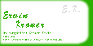 ervin kromer business card